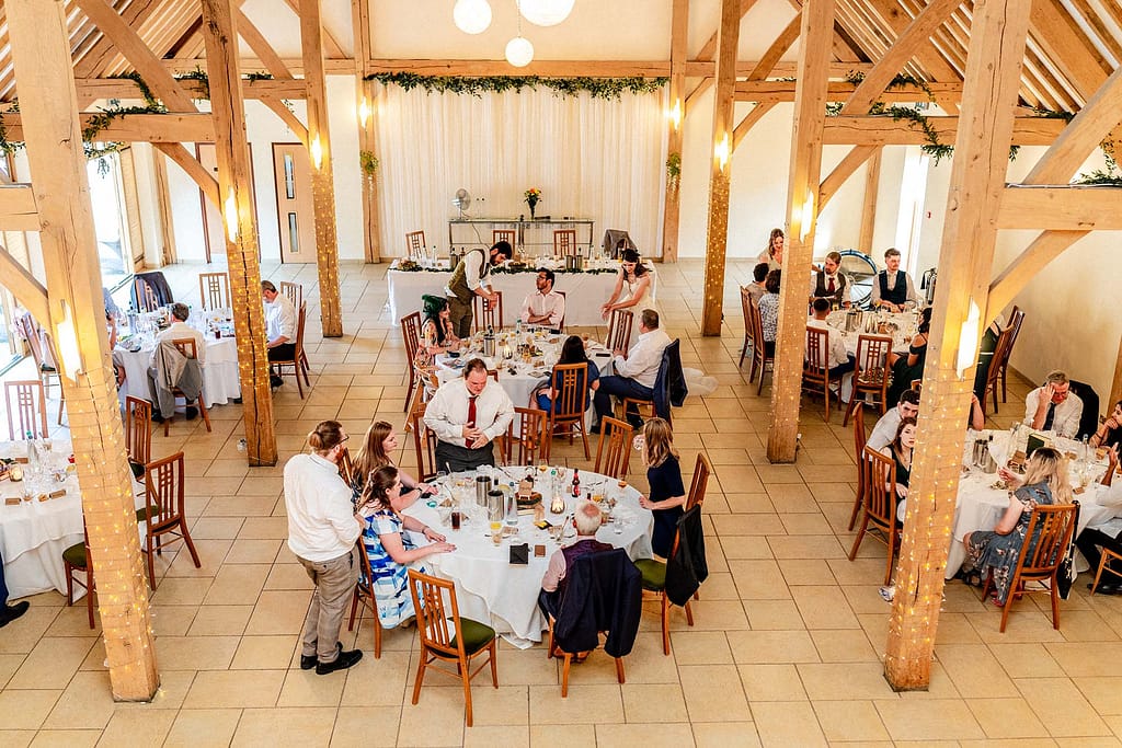 reception at Rivervale barn weddings