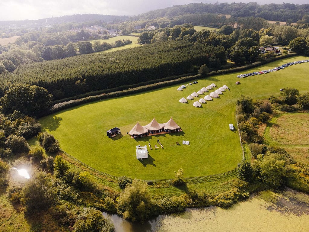 aerial photo of Bower Hill Farm