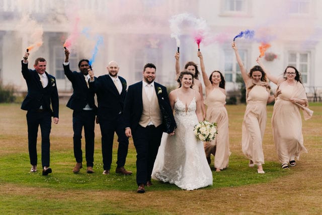 smoke bomb photo at buxted park hotel