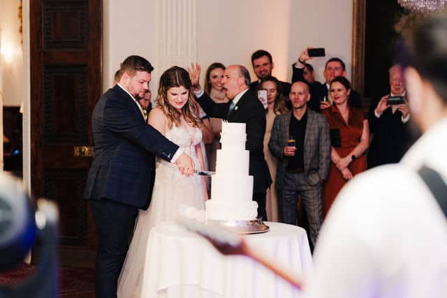 cake cutting at buxted park hotel