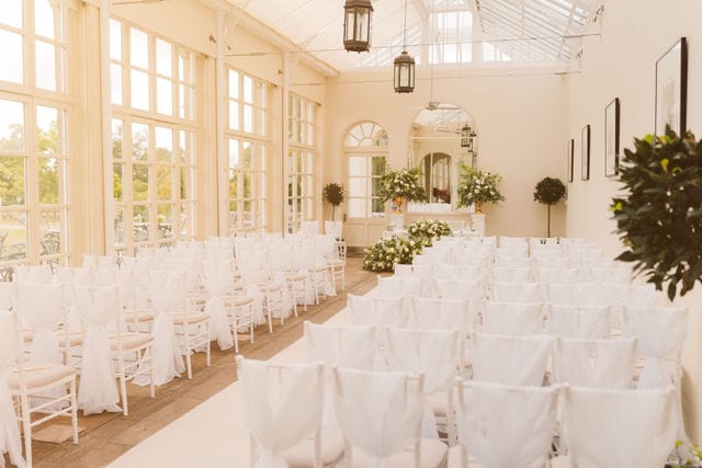 wedding ceremony room at buxted park hotel