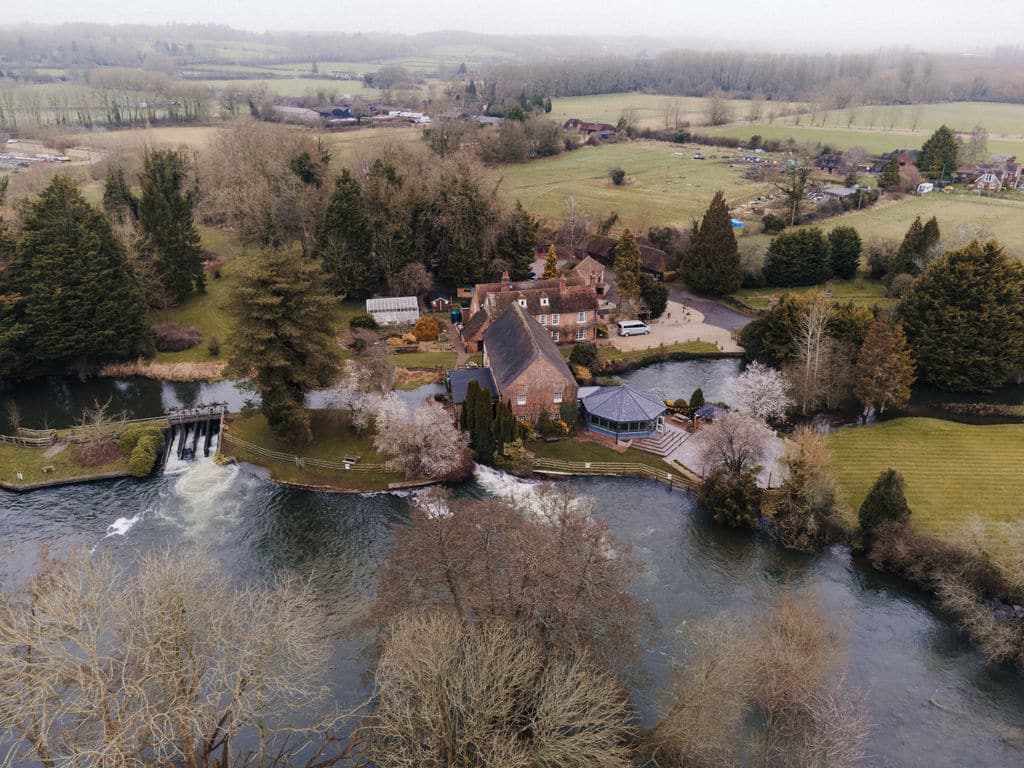 aerial photo of the old mill aldermaston